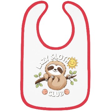 Discover Lazy Sloth Club Illustration Bibs