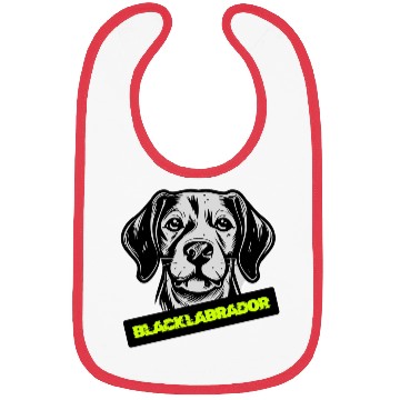 Discover Black Labrador Portrait Illustration Bibs