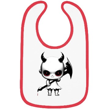 Discover Cute Demon Baby with Horns and Bat Wings Bibs