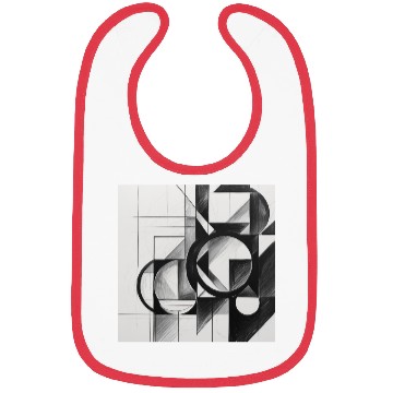 Discover Geometric Black and White Abstract Art Bibs