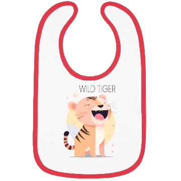 Discover Wild Tiger roar Bauhaus Style Bibs