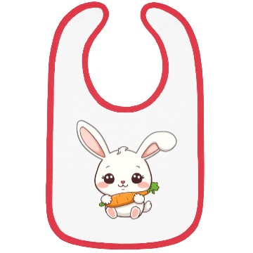 Discover Cute Bunny with Carrot Illustration Bibs