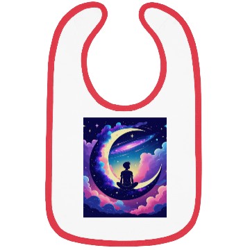 Discover Cosmic Dreamer Moon and Galaxy Scene Bibs
