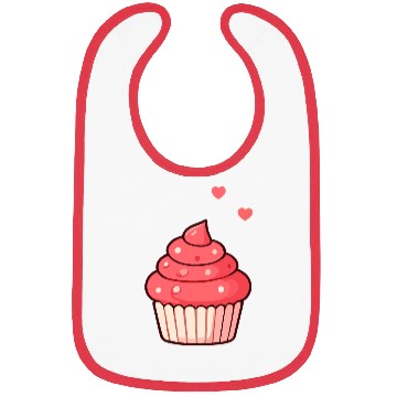Discover Charming Pink Swirl Cupcake Design Bibs