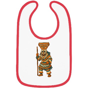 Discover Tribal Masked Warrior Illustration Bibs