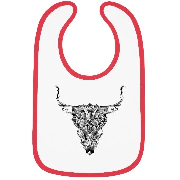 Discover Floral bull skull in a mystical tattoo style Bibs