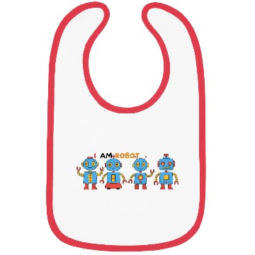 Discover Playful Robot Illustration for Kids Bibs