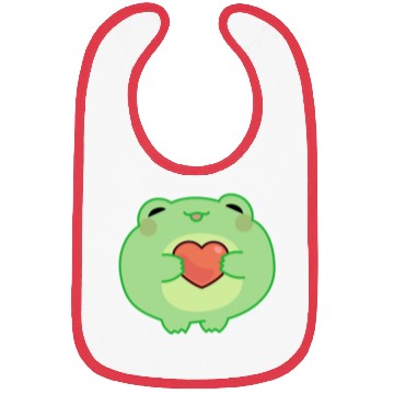 Discover Green Frog Holds a Heart Sticker Bibs