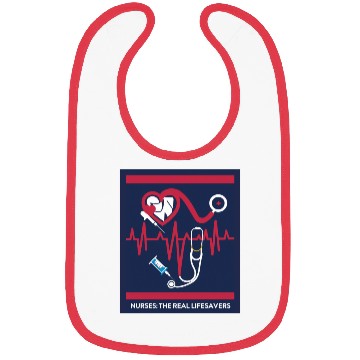 Discover Registered Nurse RN Bibs Heartbeat Line Design