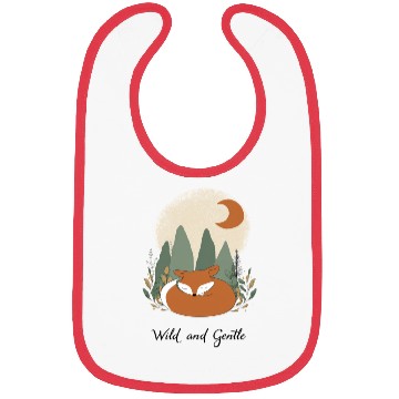 Discover Serene Fox Under Moonlit Mountains Bibs