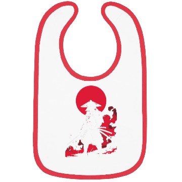 Discover Samurai Warrior with Red Sun Backdrop Bibs