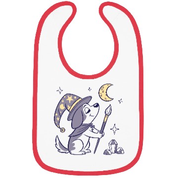 Discover Mystical Moon Wizard Illustration Bibs