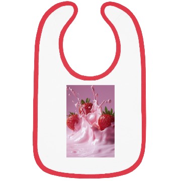 Discover Strawberries in Pink Splash Bibs