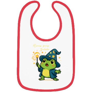 Discover Magical Froggy Wizard Illustration Bibs