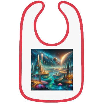 Discover Futuristic Alien Landscape Design Fantasy Sci-Fi Bibs