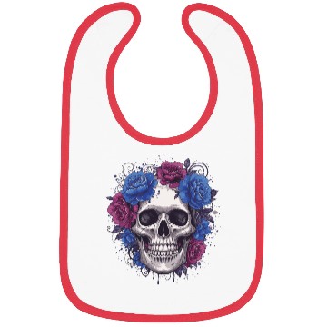 Discover Floral Skull Art Print Bibs