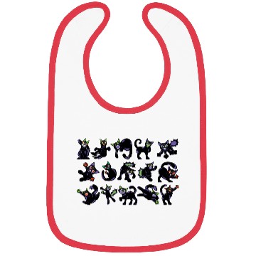 Discover Playful Black Cat Halloween Pattern Bibs