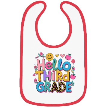 Discover back-to-school-Colorful Hello Third Grade Design Bibs