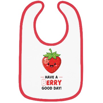 Discover Cute Kawaii Strawberry Happy Face Design Bibs