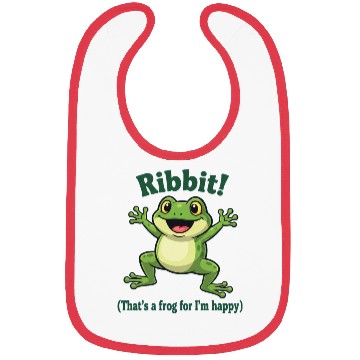 Discover Happy Frog with Ribbit Text Bibs