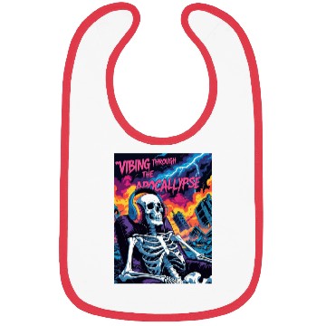 Discover Vibrant Skeleton Amidst Stormy Apocalypse Bibs