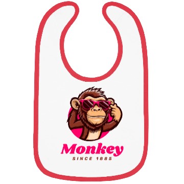 Discover Bold Monkey with Pink Sunglasses Bibs