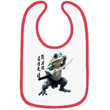 Discover Kawaii Frog Warrior Art Design Bibs
