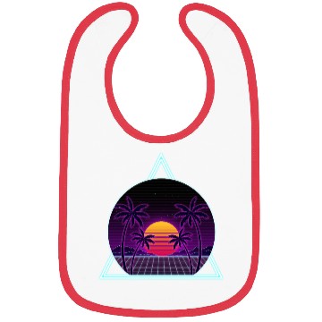Discover Neon Sunset with Tropical Palms Bibs
