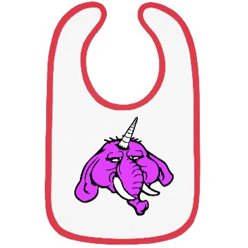Discover Unicorn Big Elephant Sitting Angry Sad Funny Cool Bibs