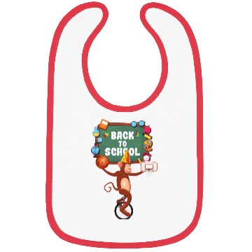 Discover Funny Back to School Monkey Sign Bibs Design