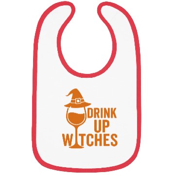 Discover Witch Themed Drink Up Glass Design Bibs