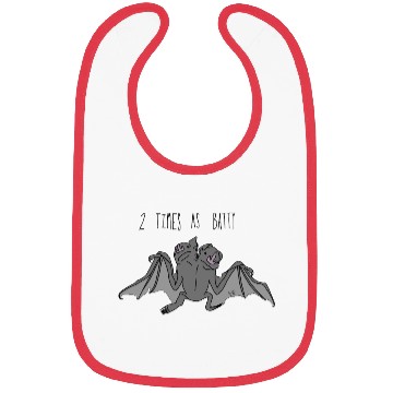 Discover Whimsical Double Headed Bat Illustration Bibs