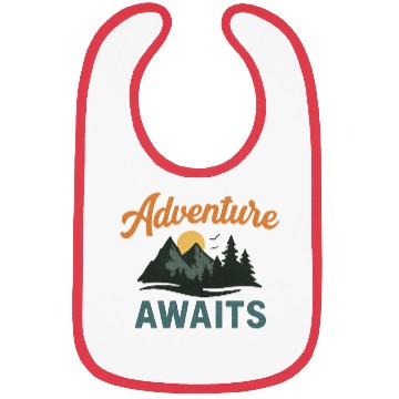 Discover Adventure Awaits Mountain Scene Bibs