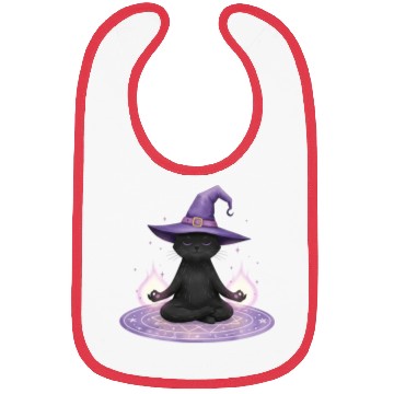 Discover Whimsical Black Cat Wizard Design Bibs