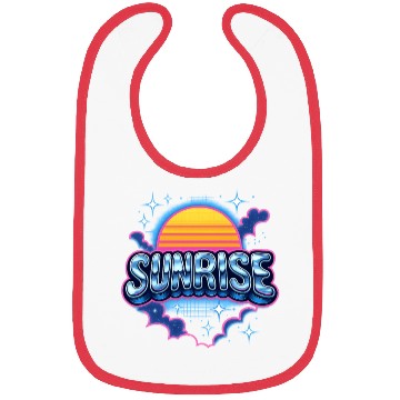 Discover Retro Sunrise Neon Design Bibs