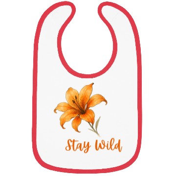 Discover Vivid Orange Lily with Stay Wild Message Bibs