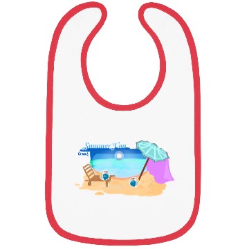 Discover Summer Beach Scene Illustration Bibs