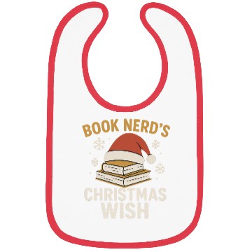 Discover Book Nerd Christmas Wish Design Bibs