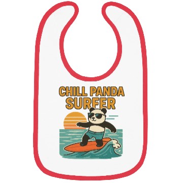 Discover Chill Panda Surfing Sunset Design Bibs