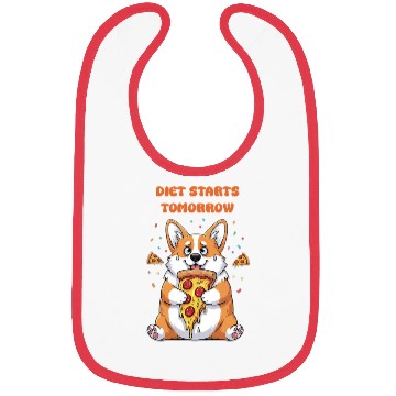 Discover Cuddly Corgi Eating Pizza Meme Bibs