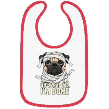 Discover Funny Mummy Dog Illustration Bibs