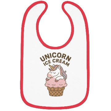 Discover Unicorn Ice Cream Illustration Bibs