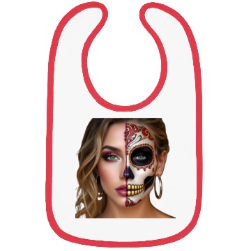 Discover Intricate Sugar Skull Face Art Bibs
