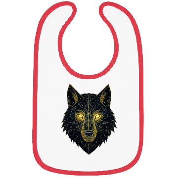 Discover Geometric Neon Wolf Illustration Bibs