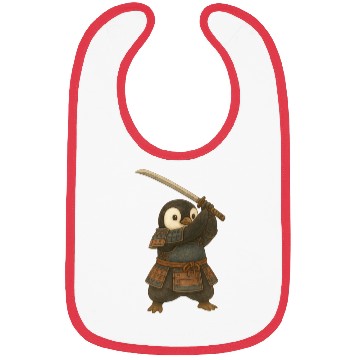 Discover Penguin Samurai katana sword martial arts Japan Bibs