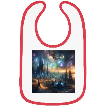 Discover Future City On An Alien Space Base In Space Sci-Fi Bibs