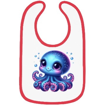 Discover Colorful Cartoon Octopus Illustration Bibs
