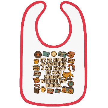 Discover Whimsical Retro Cat Chase Quote Design Bibs