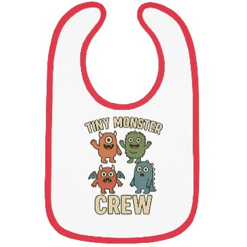 Discover Tiny Monster Crew Cartoon Illustration Bibs