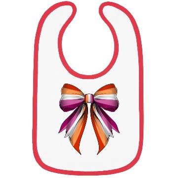 Discover Coquette Bow Lesbian Pride Flag LGBTQ Bibs
